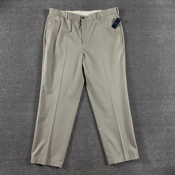 Brooks Brothers Advantage Chino Clark Pants Mens 40x30 Khaki Flat Front Straight - Picture 1 of 15